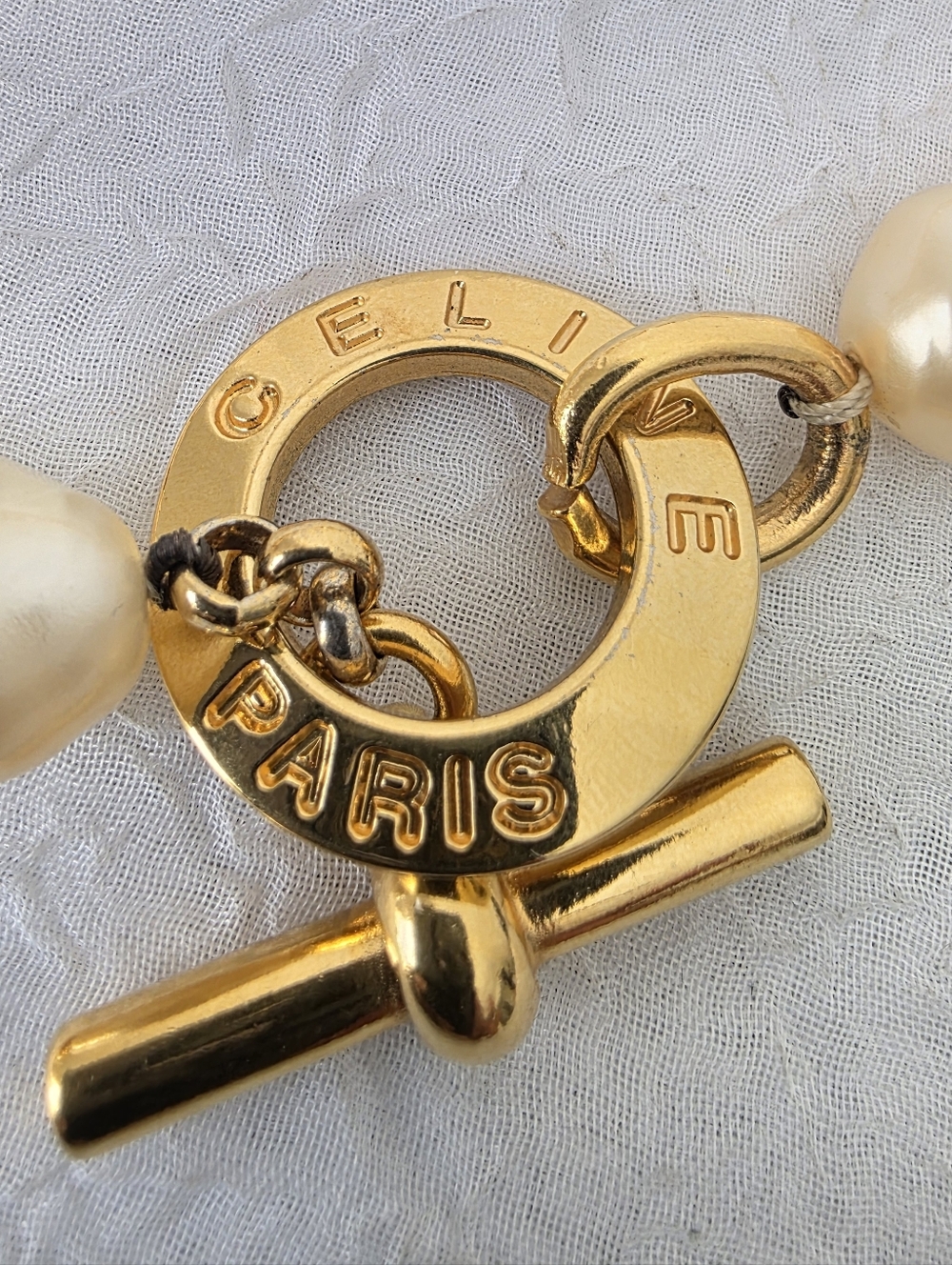 Auth Celine Paris Pearl Beaded Toggle Necklace - Picture 5 of 10